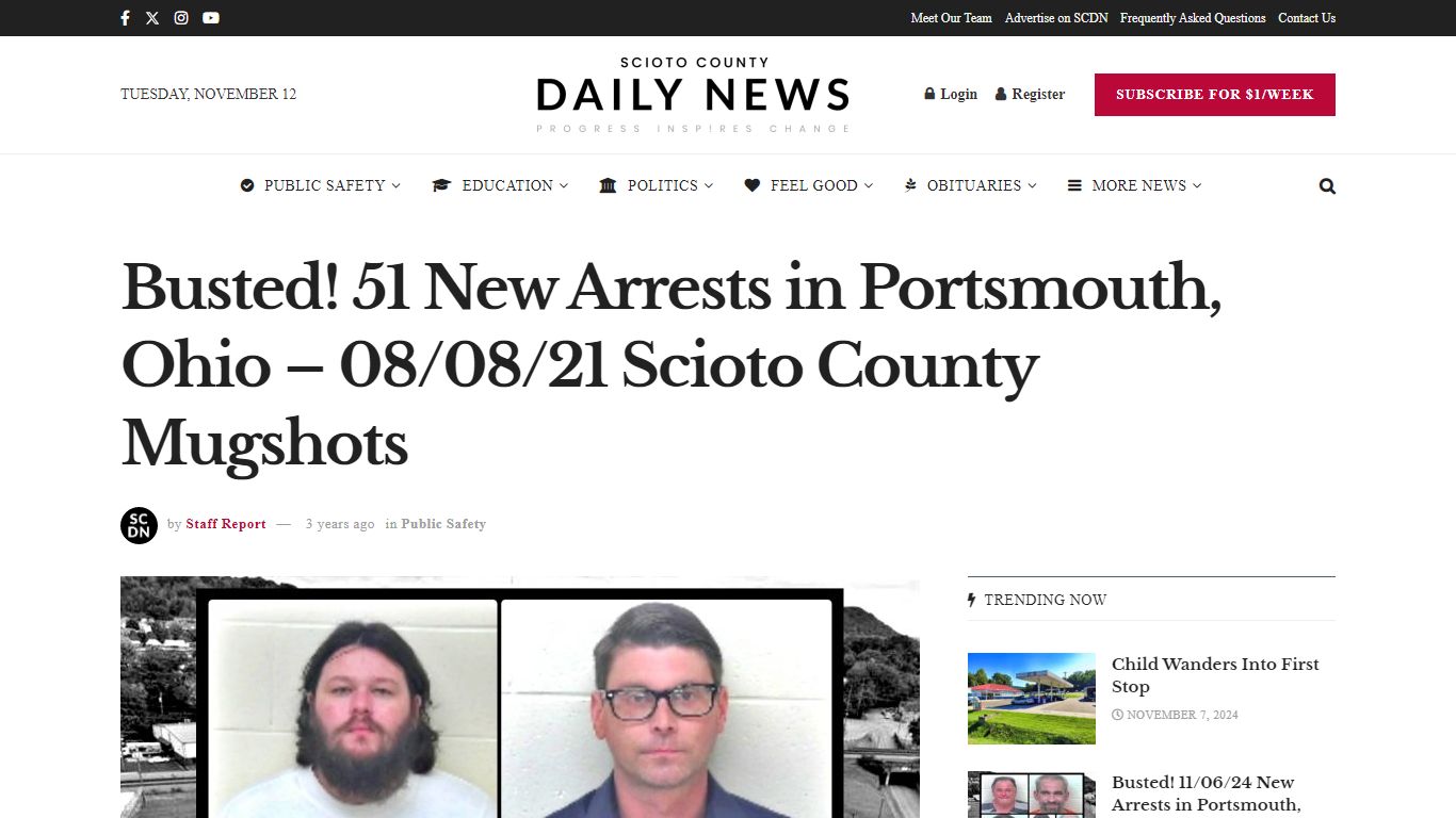 Busted! 51 New Arrests in Portsmouth, Ohio - Scioto County Daily News